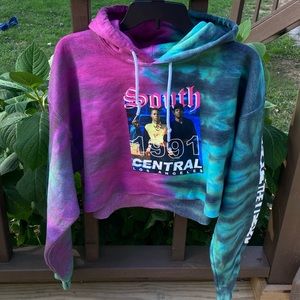 NWT Tie Dye South Central LA Crop Hoodie